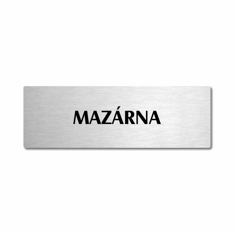 Mazárna, stříbrná popiska na dveře